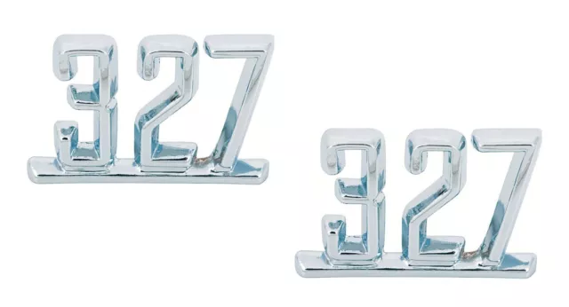 Chevrolet 327 Emblem Set. for Camaro, Chevelle, El Camino, Impala, Nova *PAIR*