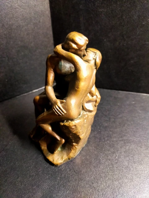 Figurine Statue Le Baiser De Rodin Style Bronze - Merveilles6172 - 30 Cm