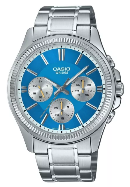 CASIO ENTICER ANALOG Quartz No. 5374 5392 Men s Watch Brown Stainless Steel New 75.00 PicClick