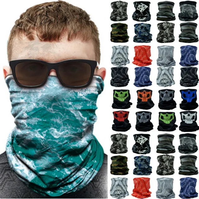 3-12 Pcs Tube Bandana Head Scarf Outdoor Face Mask Multi-use Neck Gaiter Lot