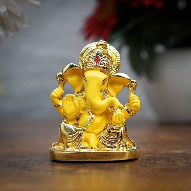 LORD GANESHA STATUE Car Dashboard Hindu God Sculpture Resin Showpiece 3