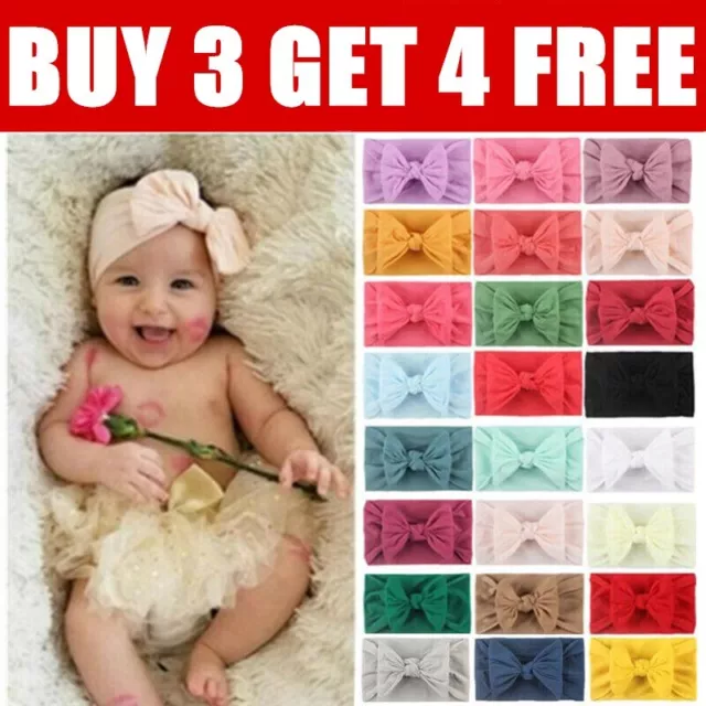 Baby Rabbit Headband Elastic Bowknot Hair Band Girls Bow-knot Newborn Bow Soft