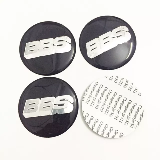 4x 70mm Schwarz Für BBS Felgensticker Emblem Aufkleber Nabendeckel Nabenkappen