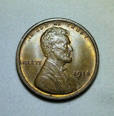 1918-P Lincoln Wheat Penny One Cent 1C Choice Bu Brilliant Unc Bn Brown