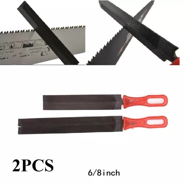 2PCS Hand Files for Sharpening and Straightening Saws DiamondShaped Tools