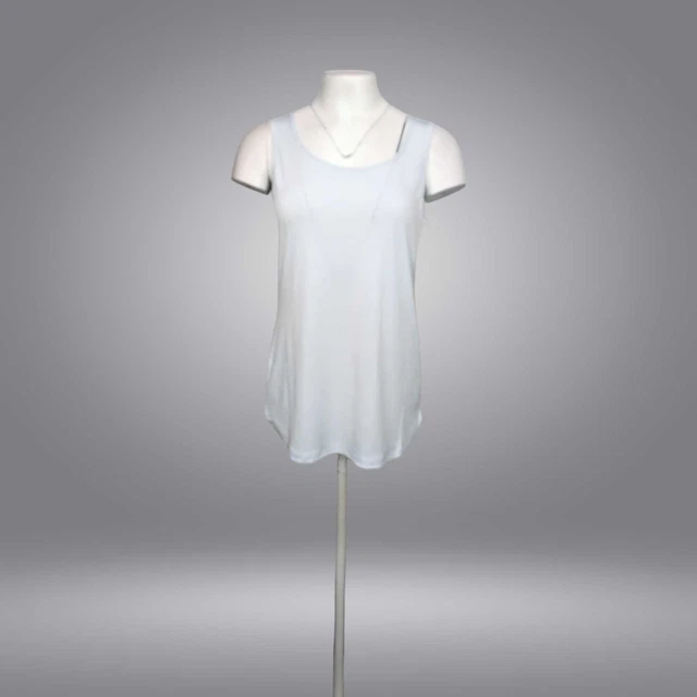 SUSAN GRAVER WOMEN'S Shaper Sz S Essentials Liquid Knit Tunic Tank Blue