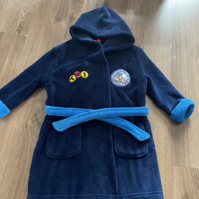 THOMAS THE TANK Engine Dressing Gown Age 23 Years Cosy Navy Blue Train £6.99 PicClick UK