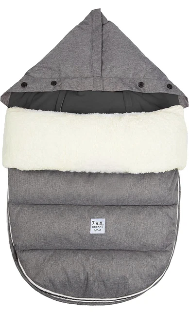 7 AM Enfant PlushPOD Stroller Car Seat Footmuff Cover Blanket Gray S/M
