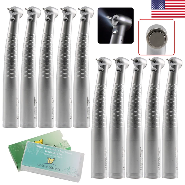 Dental High Speed Fiber Optic LED Turbine Handpiece Fit KaV 4H/6H Coupling Pzc