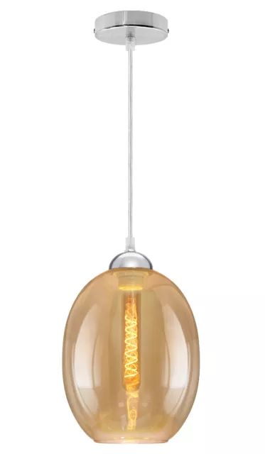 Vintage Smoked Gold Glass Shade Chandelier Pendant Ceiling Pub Diner Light M0196