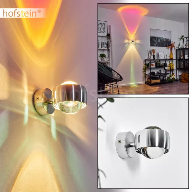 Flur Wohn Zimmer Beleuchtung Wand Leuchten Lampe silber Farbfilter Magenta Glas