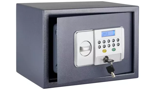 Cassetta di cassaforte digitale casa grigio metallo A5 35 cm display LCD sicurezza domestica di Argos