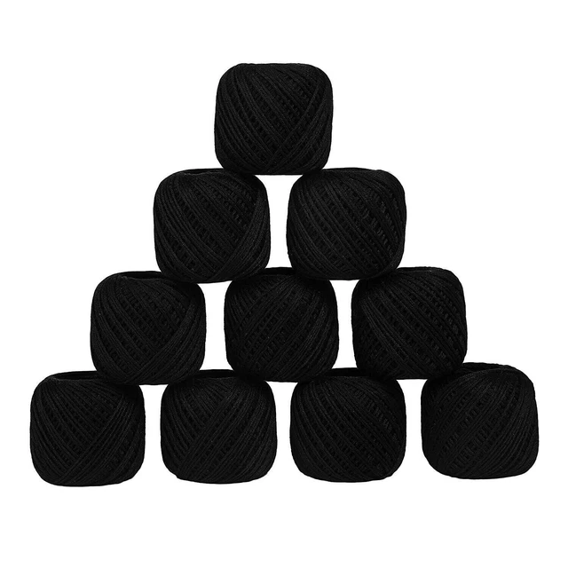 Fil à tricoter en coton mercerisé Fil à crocheter Boules Fil à broder au...