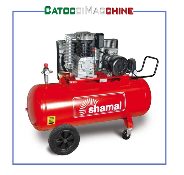 Compressore A Cinghia Bistadio Trifase Hp 7,5 Bar 11 Shamal K30/270 Ct7,5