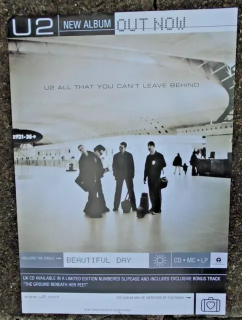 U2 All That Can't Leave Behind original double sided promo poster 2000  27 x 20