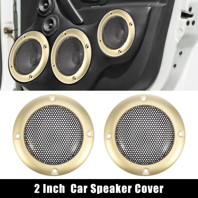 2.5pcs 2.5inch Gold Tone Car Audio Speaker Cover Mesh Subwoofer Grill Horn Guard