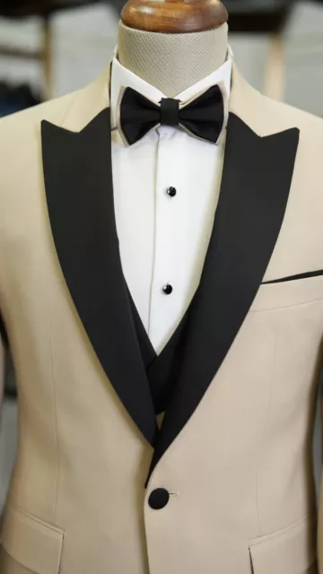 MEN'S TUXEDO GROOM Suit Swallow Collar Italian Style Slim Fit FOUR ...