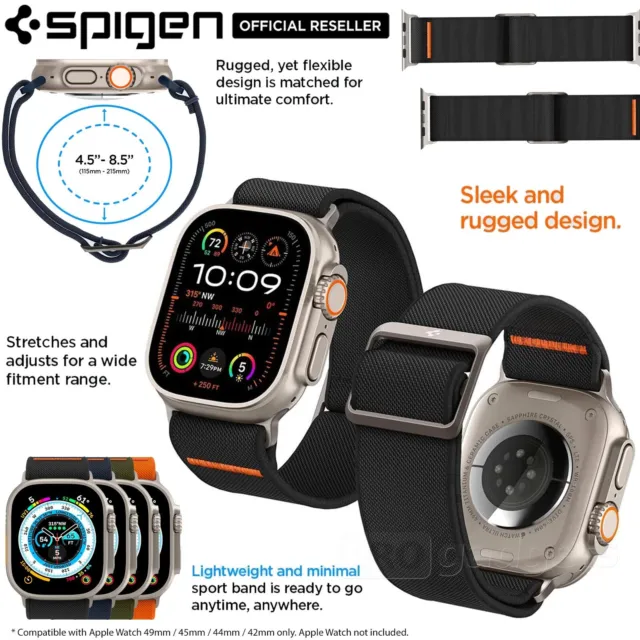 Spigen Modern Fit Black Apple Watch 6/SE/5/4/3/2/1 42/44/45/Ultra 49mm -  Watch Strap