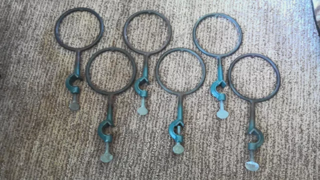 4 Vintage Chemistry Lab 4" Fisher Scientific Cast Iron Ring Lab Stand Clamps