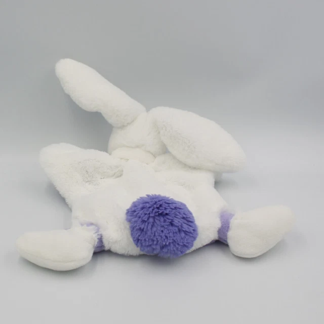 Doudou et Compagnie plat lapin blanc mauve Pompon Lavande - 27831 2