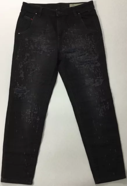 Diesel Women 25” Fayza-Evo Relaxed Ripped Boyfriend Jeans 0683T Black Size 27