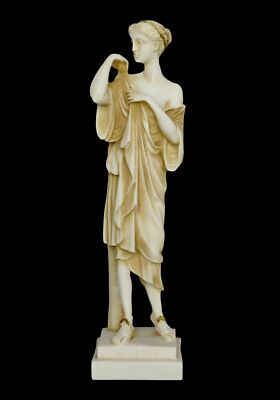 Artemide Dea della Caccia Alabastro invecchiato Scultura Diana Mistress of... 