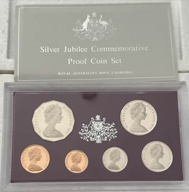 1977 Silver Jubilee Coin Proof Set With Foam Protective Case & Coa