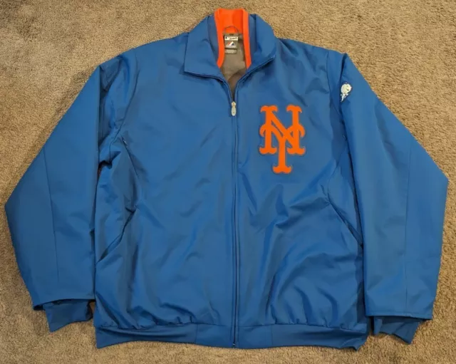RARE MEN'S MAJESTIC MLB Authentic New York Mets Full Zip Dugout Jacket ...