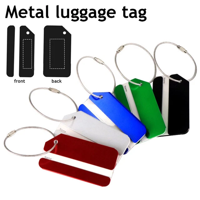Travel Aluminium Plane Luggage Tags Suitcase Label Name Address ID Baggage Tags