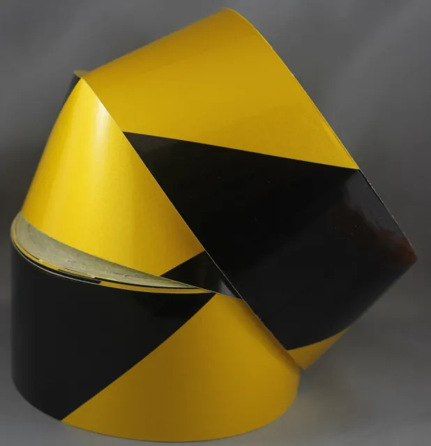 Yellow/Black Class 2 Reflective Tape 75mm x 5m