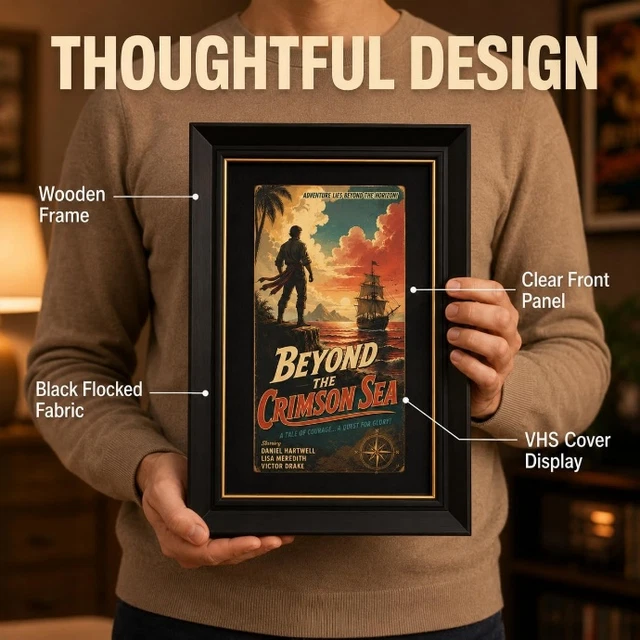 VHS DISPLAY SHADOW Box, Black Wood Frame 7.6 x 11 - Perfect for ...