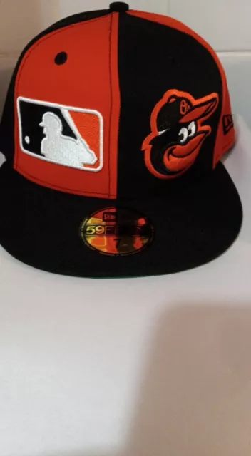 BALTIMORE ORIOLES 59FIFTY New Era Fitted Double Side Hat Sz 7 Orange ...