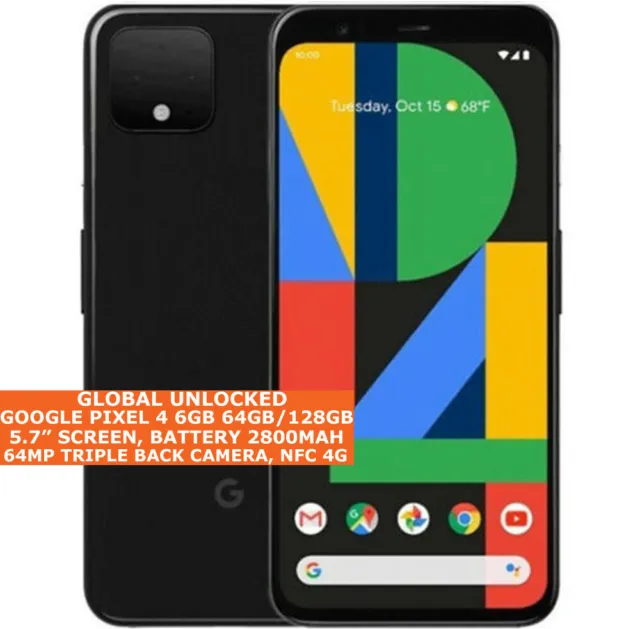 GOOGLE PIXEL 4 GLOBAL VERSION 6gb 64/128gb Octa-Core Gesicht Id Android 10 4G