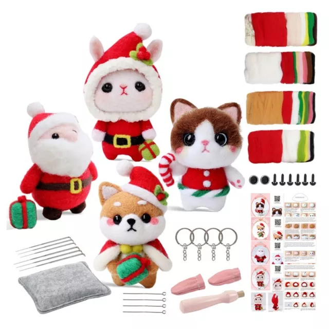 Weihnachtspuppen-Nadelfilz-Sets für AnfäNger, Nadelfilz-Set, Filznadeln, Sc8619