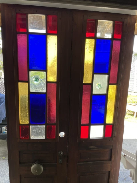 Victorian Stained Glass Double Door Entry Set