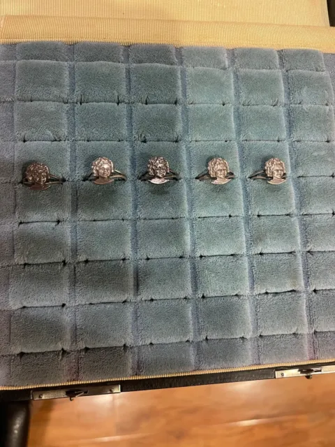 Shirley Temple rings -5 metal rings
