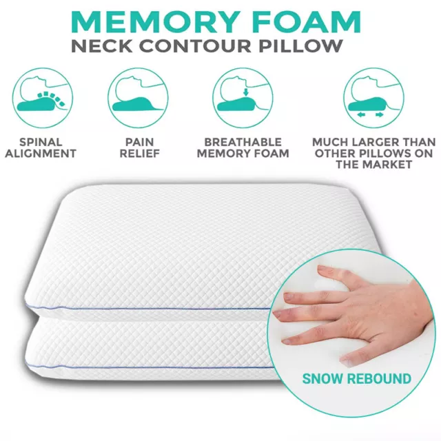 Memory Foam Large Pillow Slow Rebounce Back Firm Deluxe Memory Foam Neck Pillows
