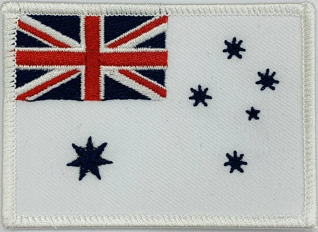 MOD Bestickter Patch 'Royal Navy White Ensign' – Ca. 6,5x5 Cm, Wappenaufnäher Für Jacken, Rucksäcke