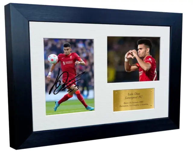 Signed Luis Diaz Liverpool Autographed Photo Photograph Picture Frame Gift G