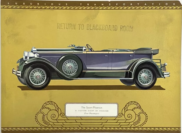 Super Original Dealer Gilt Portfolio Plates 1930 Packard Custom Eight 7-40 Autos