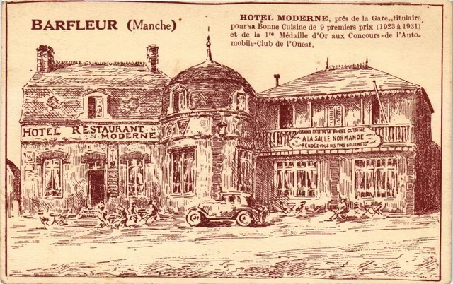 CPA AK BARFLEUR - Hotel Moderne near the station holder for (209314)