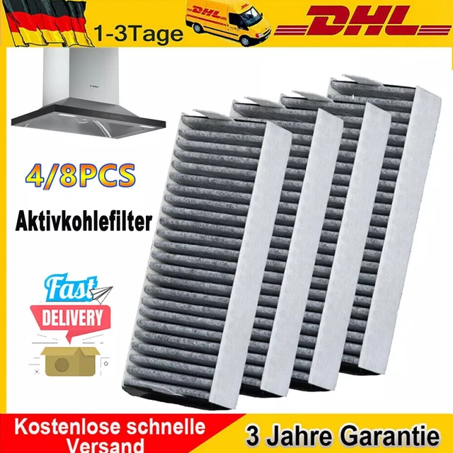 ZEEX® 4 Stück Kohlefilter Aktivkohlefilter wie Bosch Neff Siees