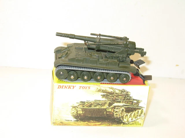 Dinky Toys Char AMX 155 Militaire Canon Automoteur À Chenilles Nylon Gris H