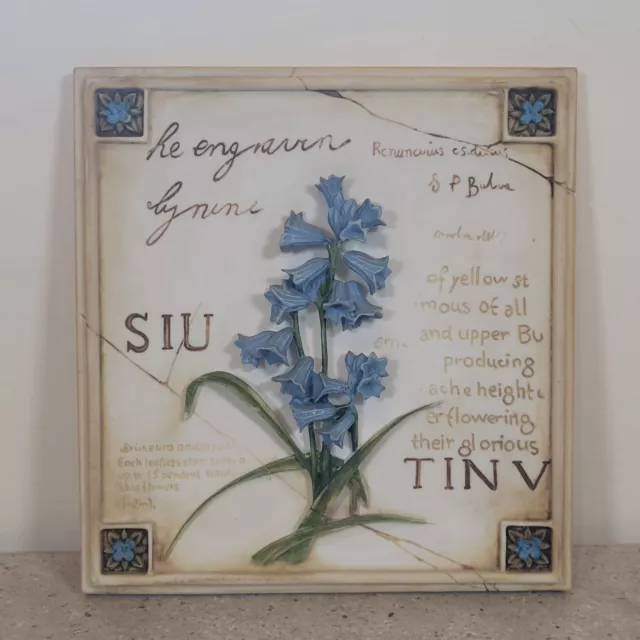 Marks & Spencer Handpainted Ceramic Blue Floral Wall Plaque St Michael