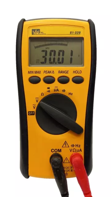 MULTIMETRE NUMERIQUE AUTOMATIQUE IDEAL 61-320  4000 pts cordons Fluke