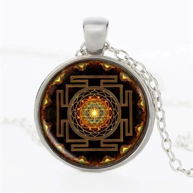 Unisex Chakra Necklace Sacred Geometry Pendants Spiritual Prayer Necklaces 1Pc