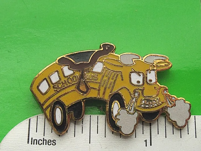 Comical BULL RIDER schoolbus - hat pin , tie tac , lapel pin , hatpin GIFT BOXED