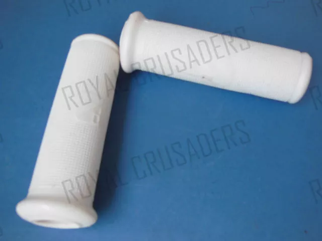 New Vespa Rubber Hand/Handle Grip Pair White Vbb Super Sprint Vm Vn Vl 150#Vp412