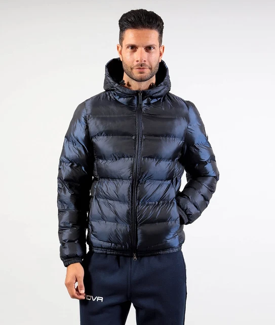 Giubbotto Uomo Donna Piumino Leggero Givova Bratelle Giubbino Cappuccio Blu