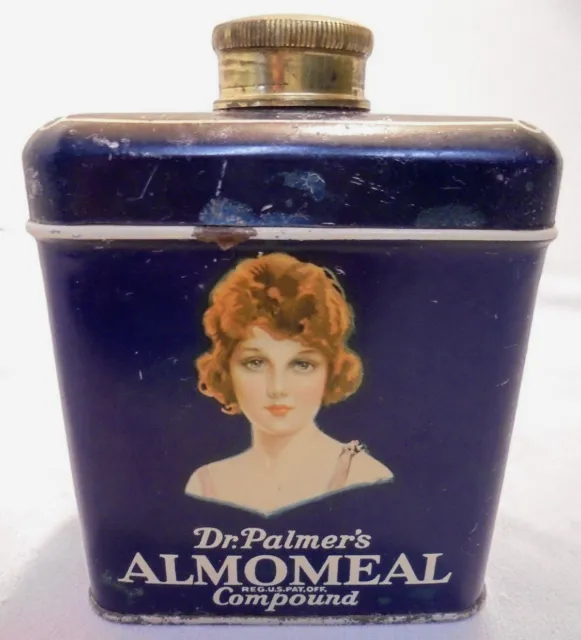 Tin, Dr. Palmer's Almomeal Coumpound 5oz, Holt & Adams, New York 4" Tall Vintage